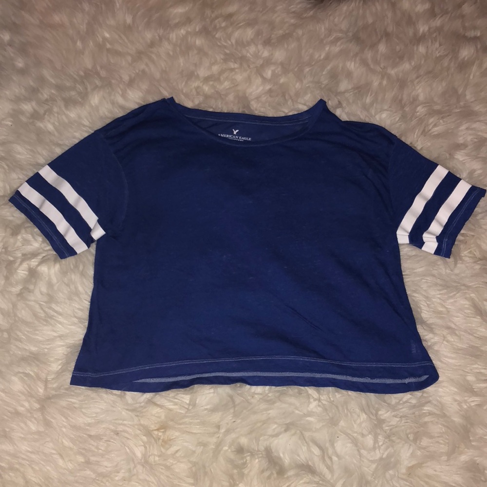 Blue crop top